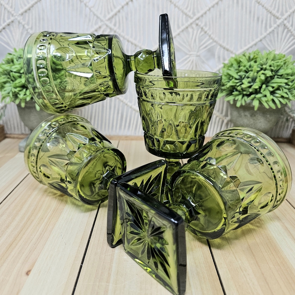 Colony Park Lane Green Water Goblets